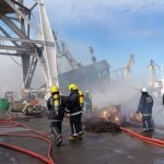 ship on fire at durban harbour
