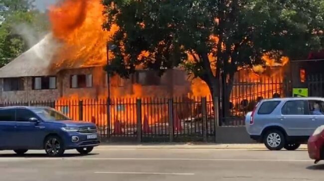 Fahrenheit Seafood and Grill in Edenvale Completely Destroyed by Fire - Video