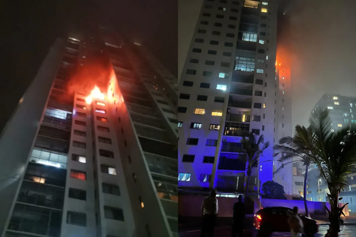 Popular Durban block of flats engulfed by fire